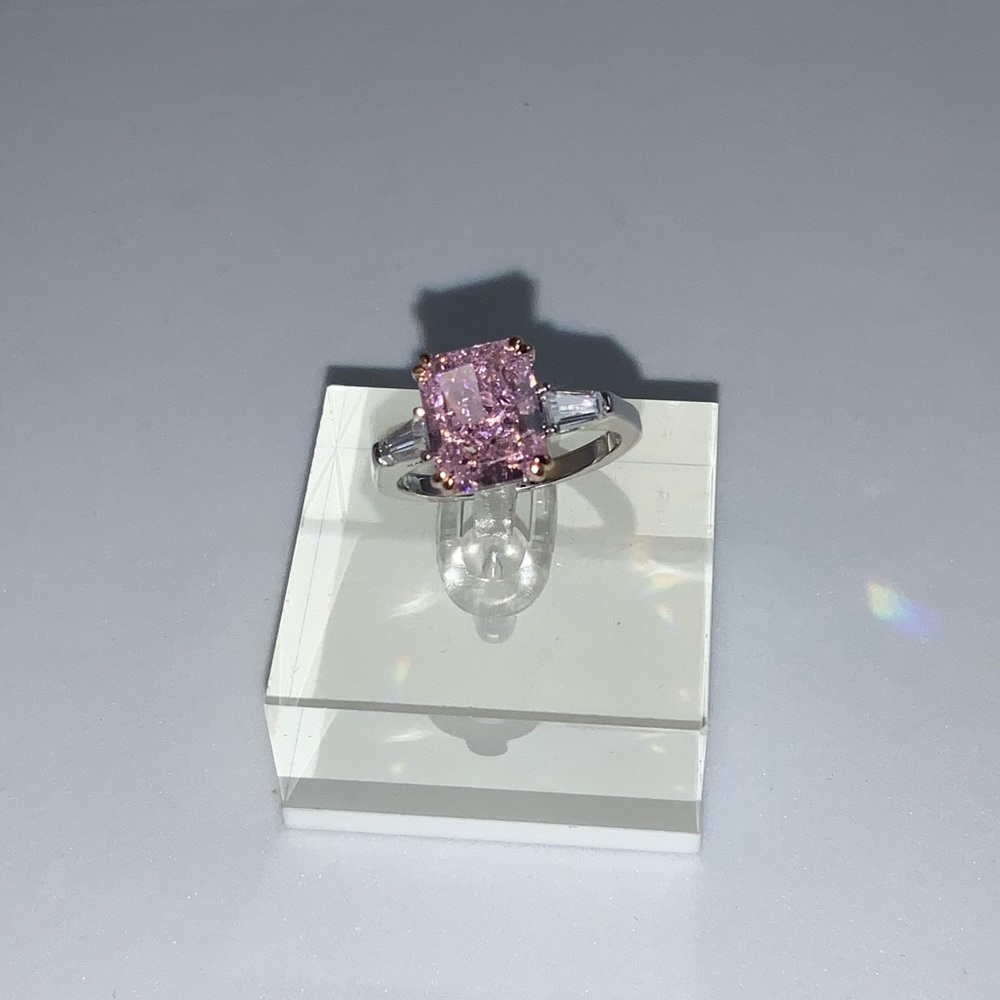 2ct Radiant Pink Sapphire Ring - Picture 8 of 17